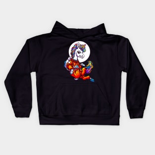 Unicorn in space Kids Hoodie